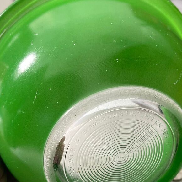 VTG Pyrex 322 1L green mixing bowl clear bottom. - Picture 5 of 8
